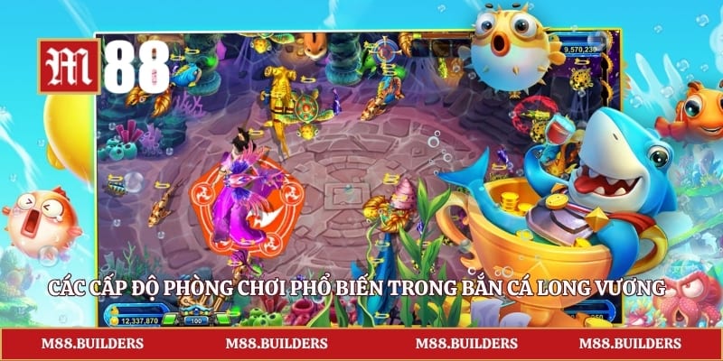 Các cấp độ phòng chơi phổ biến trong bắn cá Long Vương